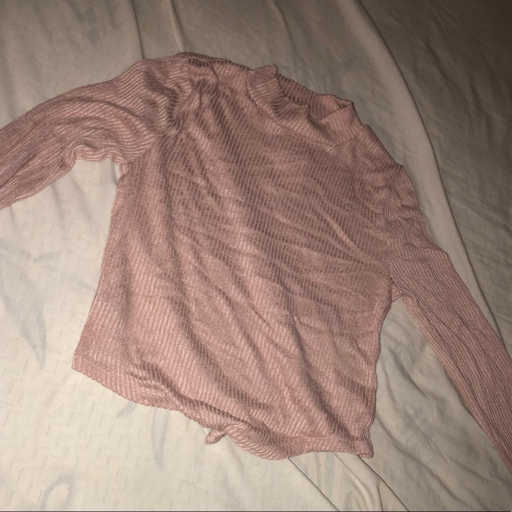Medium blue pink crop top
